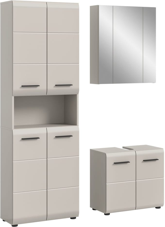 Badcombinatie Kasjmier - Moderne Spiegelkast met Wastafel - 135 cm Breed