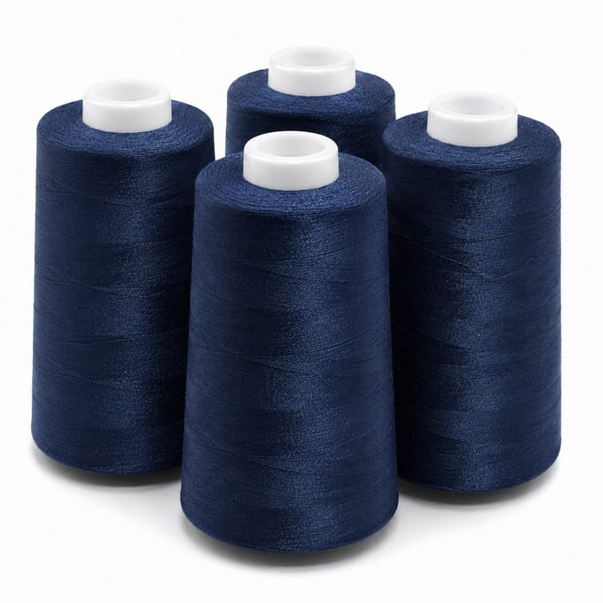 Polyester Overlockgaren – 4 Cones × 2700 m – Totaal 10.800 m – Navy 199