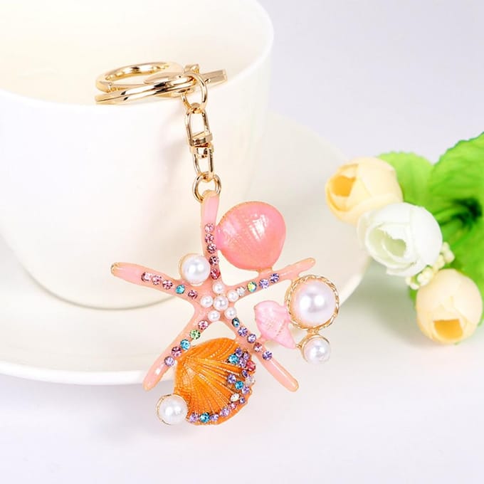 Schelpvormige Hanger Sleutelhanger Hars Sleutelring Tas Hangend Ornament (Blauw) blauw
