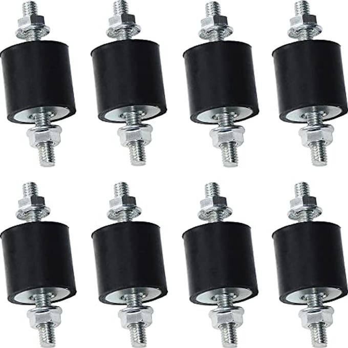 8 Rubber Mounts 25 x 25mm - Trillingsisolatoren voor Schokdemping