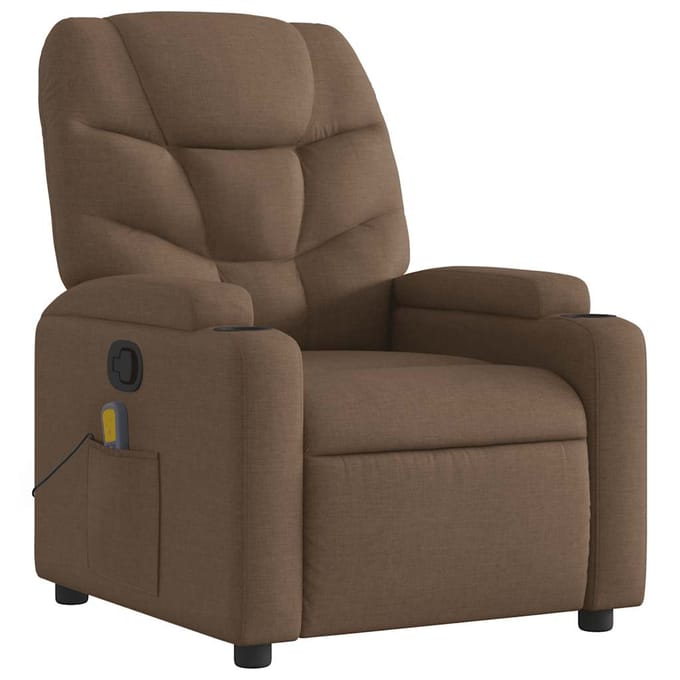 vidaXL - Massagestoel - verstelbaar - stof - bruin