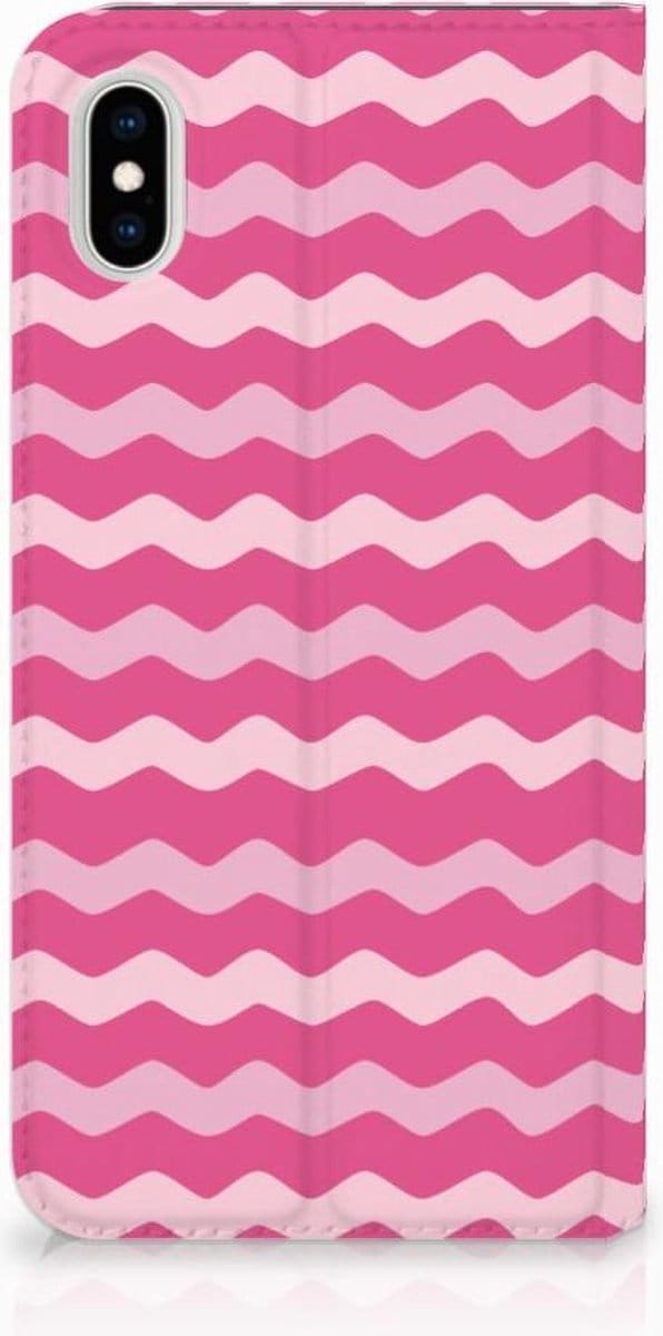Apple iPhone Xs Max Hoesje met Magneet Waves Pink