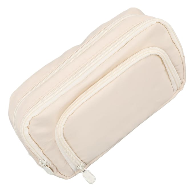 Etui met grote capaciteit Draagbaar Meerdere compartimenten Opbergtas voor schrijfwaren Cosmetische tas voor white