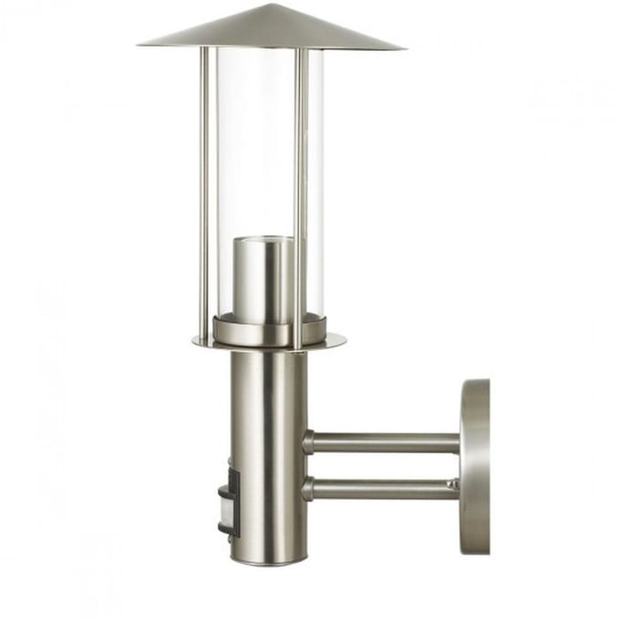 Licht-Erlebnisse - Arthur - Wandlamp - met Bewegingssensor - IP44 - E27 - van - Roestvrij staal glas - in - zilver