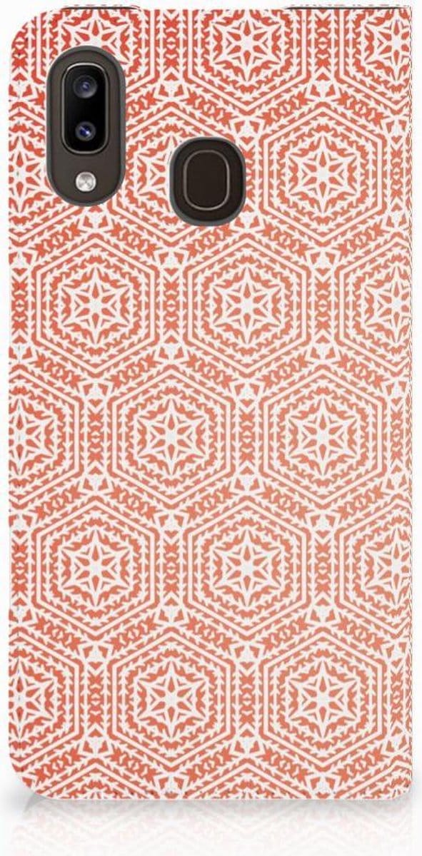 Samsung Galaxy A30 Hoesje met Magneet Pattern Orange