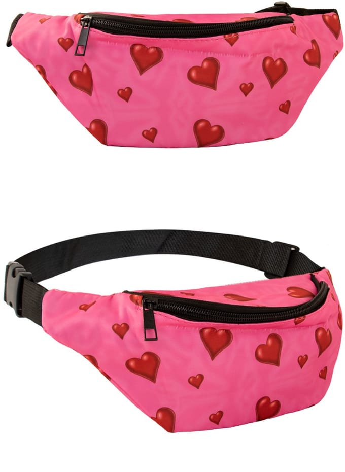 Heuptasje hartjes roze