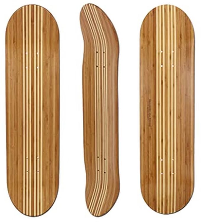 Skateboard Deck voor Double Kick Performance, Bamboo Fineer, Hoge Kwaliteit en Innovatieve Technologie