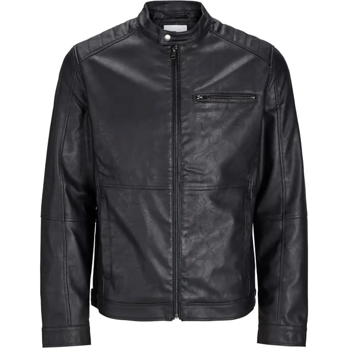 JACK&JONES JJEDYLAN PU BIKER JACKET NOOS Heren Biker - Maat L