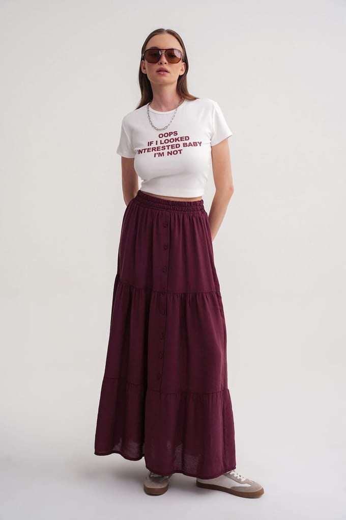 Hoge Taille Maxi Rok