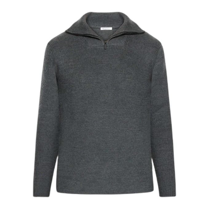 Trui met 1/2 rits KnowledgeCotton Apparel Merino