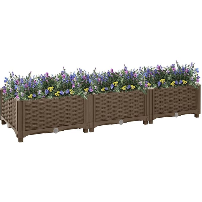 vidaXL - Plantenbak - verhoogd - 120x40x23 - cm - polypropyleen