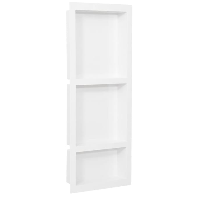 vidaXL - Douchenis - met - 3 - vakken - 41x99x9 - cm - hoogglans - wit
