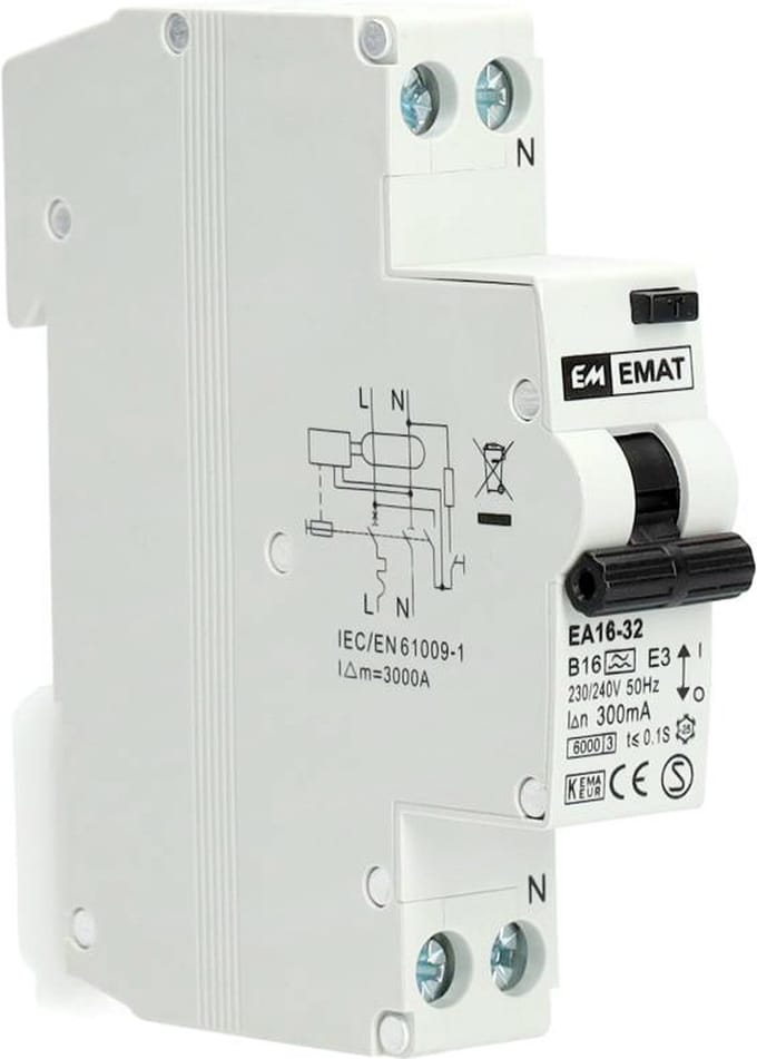 EMAT aardlekautomaat B16 1P+N 300mA Type A (85006016)