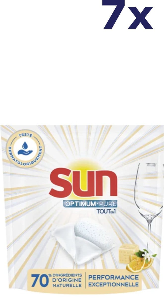 7x Sun vaatwastabletten 28 tabs optimum-pure tout en 1