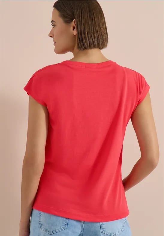Shirt met gehaakte details