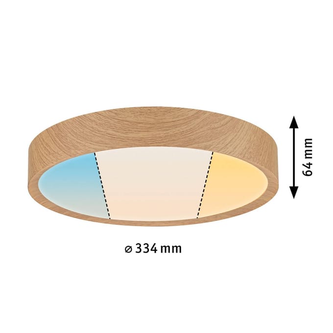 Selection Bathroom LED-plafondlamp Tega IP44 White Switch 1200lm 230V 22,5W Houtlook