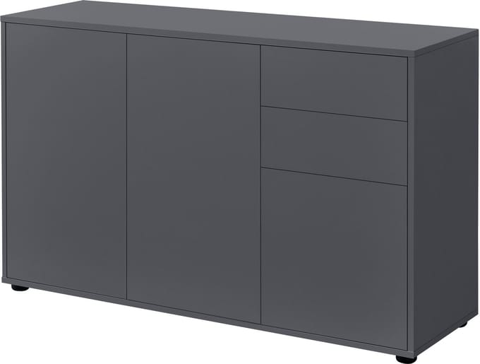 Commode Paarl druk en open 74x117x36 cm donkergrijs mat