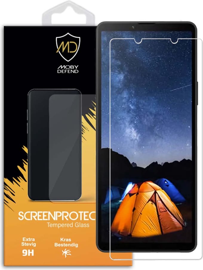 MobyDefend Screenprotector - Geschikt voor Sony Xperia 10 V - Case-Friendly Screensaver - Gehard Glas