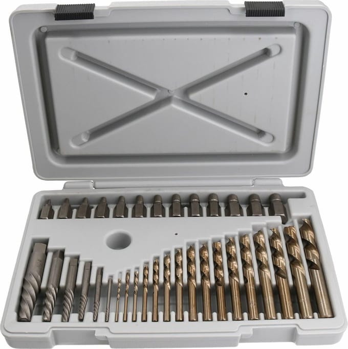 Master Bout verwijder set / Linkse tap set met links draaiende boren 35-delig