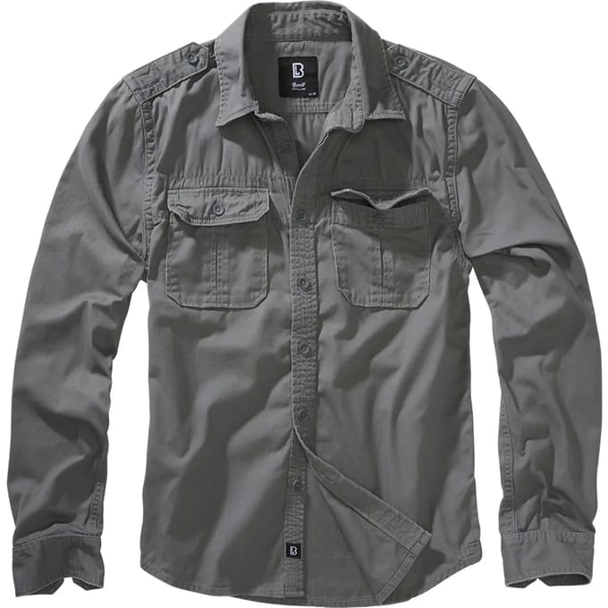 Brandit Vintage Longsleeve Heren Longsleeve - houtskool - L
