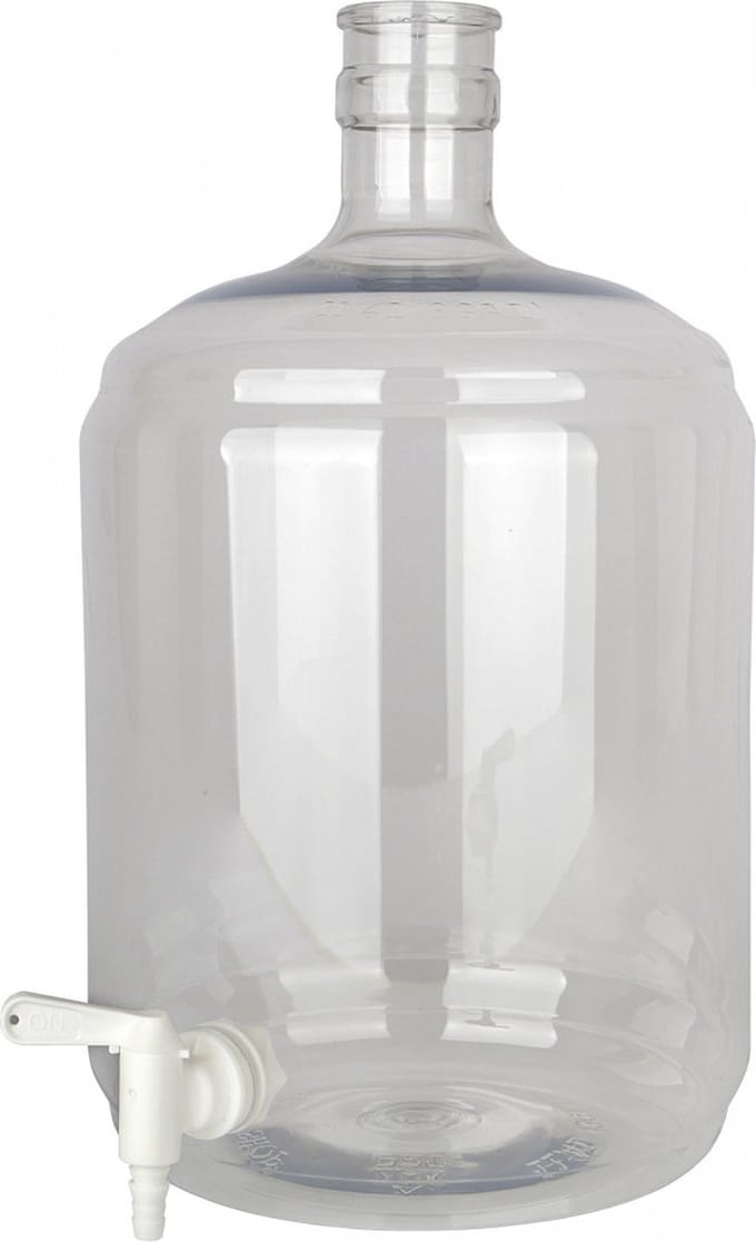 Gistingsfles PET 12 liter met kraan 5/16 - 7/16