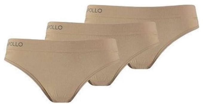 Comfort Essentials - Naadloos Ondergoed Dames - Dames Slips - 3 pack - Nude - M - Dames Ondergoed Katoen