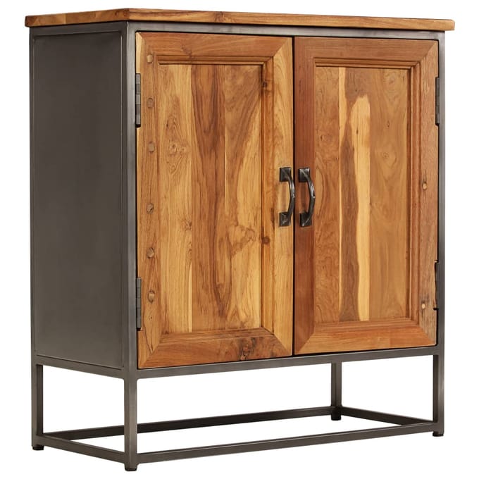 vidaXL - Dressoir - 65x30x70 - cm - gerecycled - teakhout - en - staal
