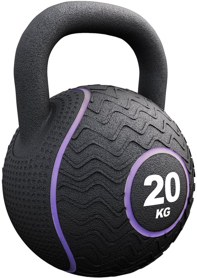 Gorilla Sports Kettlebell - Gietijzer - Rubber - Gewicht - Zwart - 20 kg