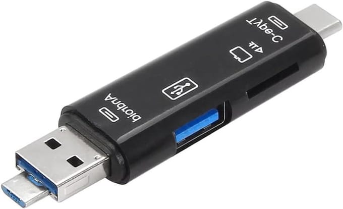 USB 3.0 Type C Adapter Multifunctionele Geheugenkaartlezer Micro USB SD TF voor Android voor Computer Dock OTG Zwart