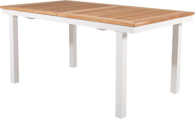 Panama eettafel tuin incl. extra blad 160, 240 cm wit, natuur.