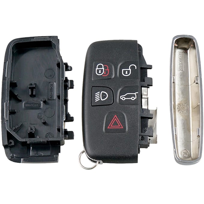 5-knops zwarte Smart Car-afstandsbedieningssleutelhoes, geschikt voor Jaguar en Land Rover gray