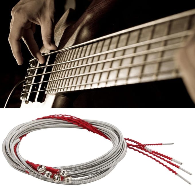 5 Stuks Stalen Basgitaarsnaren Muziekinstrument Accessoires voor Gitaar Beginner gray