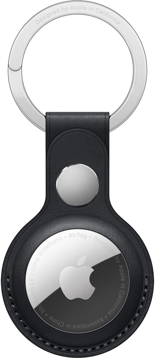 Apple - Airtag Sleutelhanger - leer - Zwart