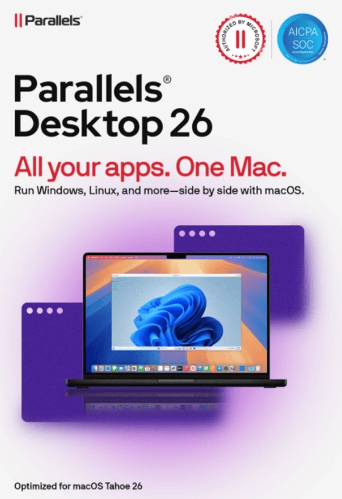 Parallels Desktop 26 MAC Standaard onbeperkte duur zonder Windows 11 Pro