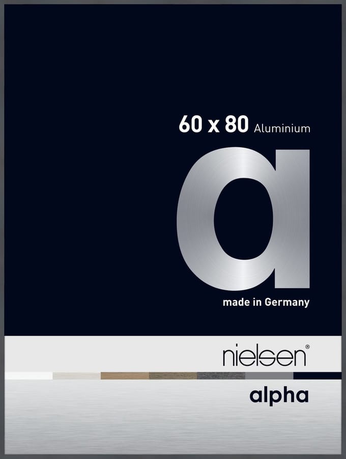Nielsen Alpha Aluminium Wissellijst Glossy Dark Grey Silver 60x80cm