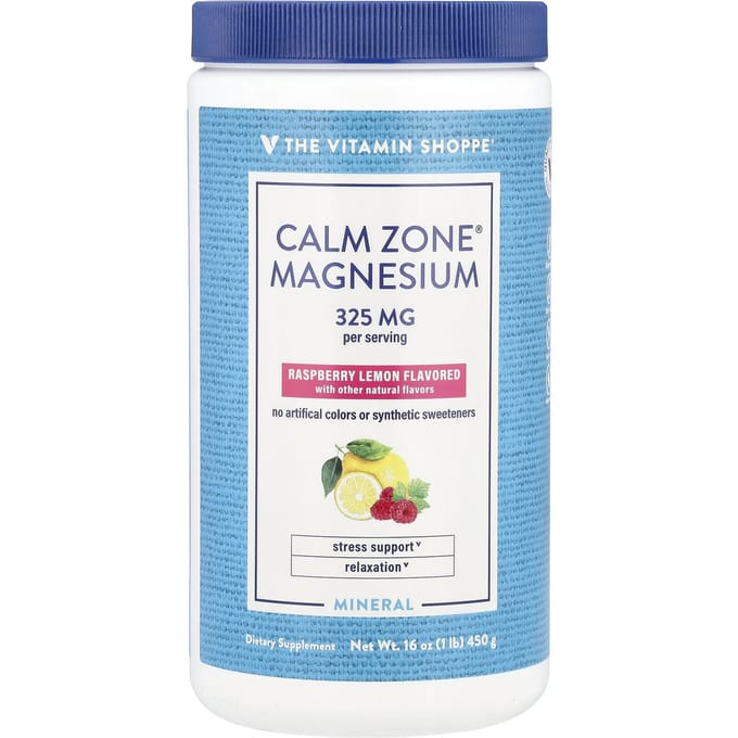 The Vitamin Shoppe, Calm Zone®, Magnesium, Framboos Citroen, 16 oz (450 gram)