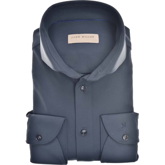 John Miller Tailored Fit Lange Mouw Overhemden Blauw 5140879-180