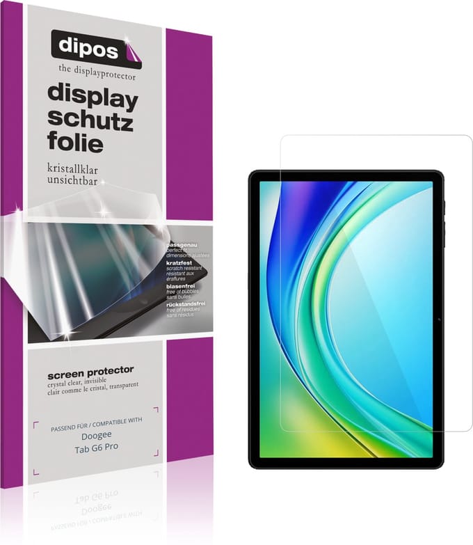 dipos – 2x Beschermfolie geschikt voor Doogee Tab G6 Pro | Krasbestendige & heldere Screenprotector Ultra-Thin