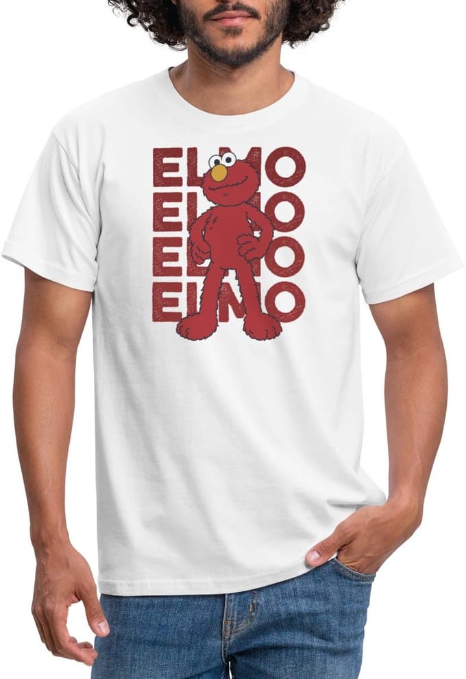 Sesamstraat Elmo Pose T-Shirt Heren
