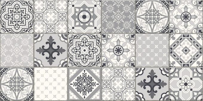 Spatwand met Portugees Tegel Design - Star Dust