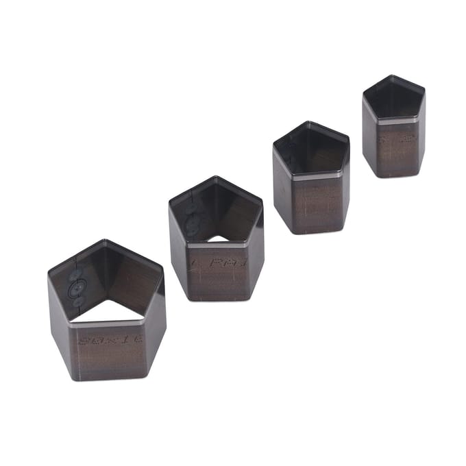 4 Pièces Matrices de Découpe Pentagon en Acier Alliage Moule de Découpe Cuir pour Artisanat Cuir DIY black