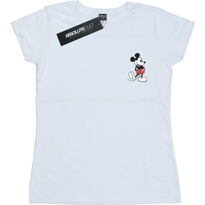 Disney Dames/Dames Mickey Mouse Kickin Retro Borst Katoenen T-Shirt (Wit)