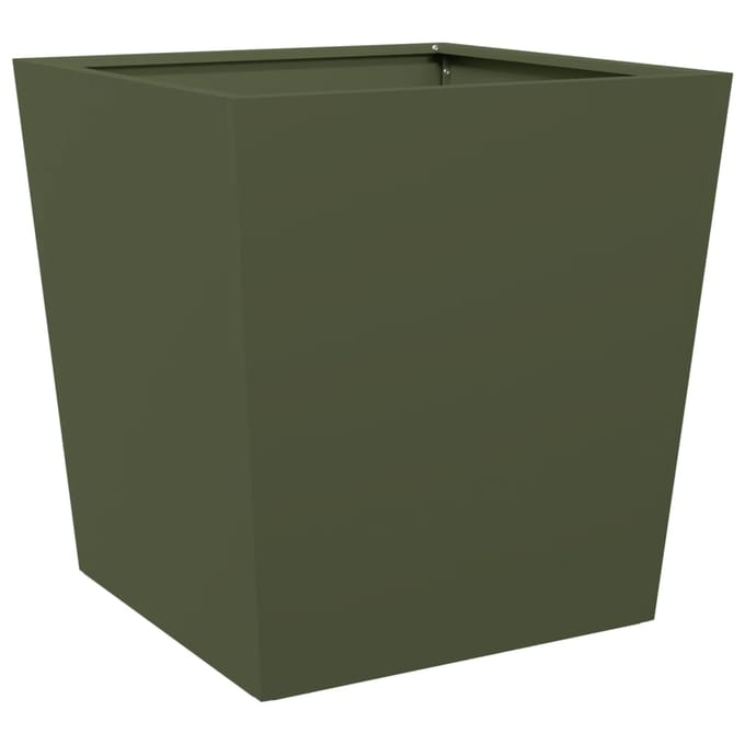 vidaXL - Plantenbak - 50x50x50 - cm - staal - olijfgroen