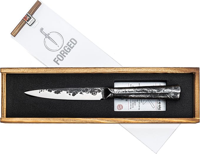 Forged Brute Universeel mes 13cm - RVS - In Houten Giftbox