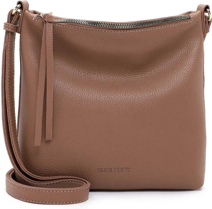 SURI FREY Schoudertas Orry Crossover Bag Taupe Lichtbruin