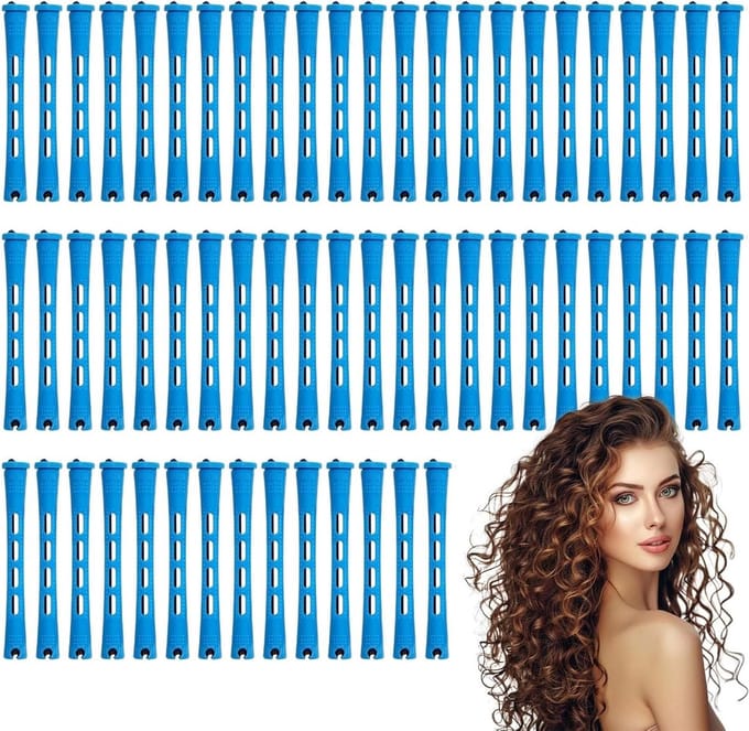 Solidchoice - Set van 60 Blauwe Permanente Haarrollers