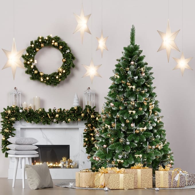QLS Kunstkerstboom NK9 220 cm Spar met standaard Dennenboom