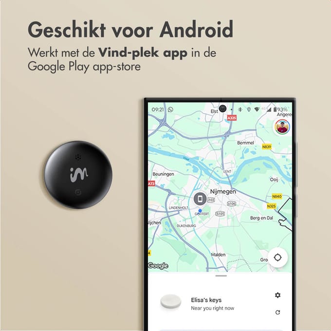 imoshion Mini Tag - Bluetooth Tracker Geschikt voor Android Find My Device - Tracker Hond / Kat - 2 pack - Zwart