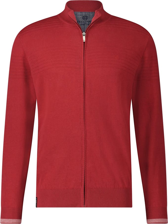 Cardigan with rib details Red (31.1112 -185)