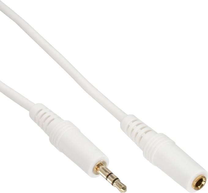 3,5mm Jack stereo audio verlengkabel - verguld / wit - 2 meter